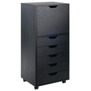Winsome Black / 1 Door, 17 Drawers / Transitional Storage Drawer Units