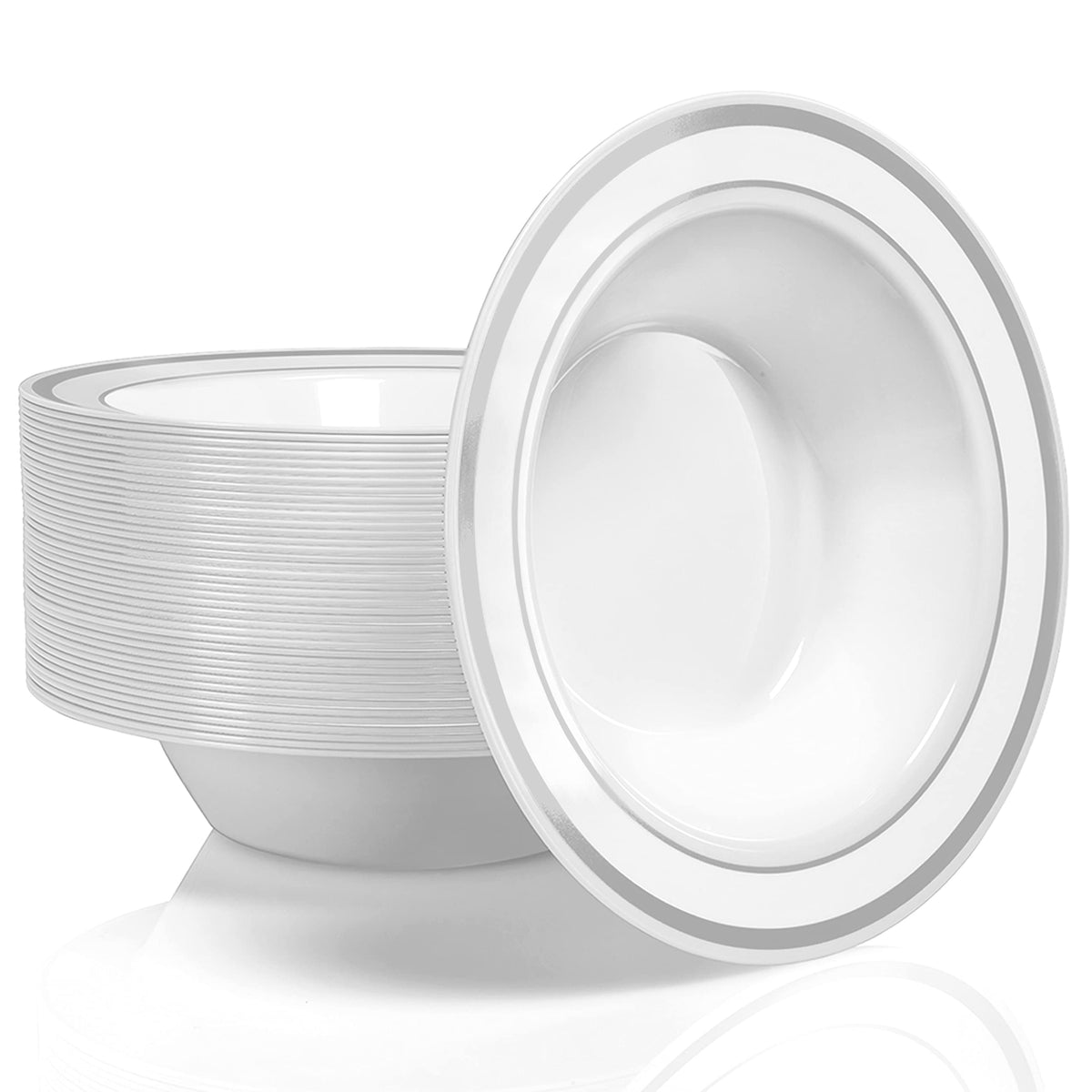 Stock Your Home Silver / 50 Pack / Formal Bowls