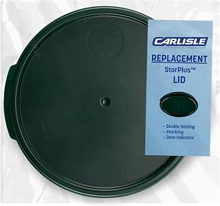 Carlisle FoodService Products Storplus Round Food Storage Container Lid with Stackable Design for Catering, Buffests, Restaurants, Polycarbonate, 2-4 Quarts, Forest Green (Pack of 6)