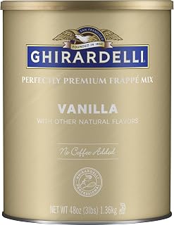 Ghirardelli Vanilla Premium Frappe Mix 3 lb Can (Pack of 6)