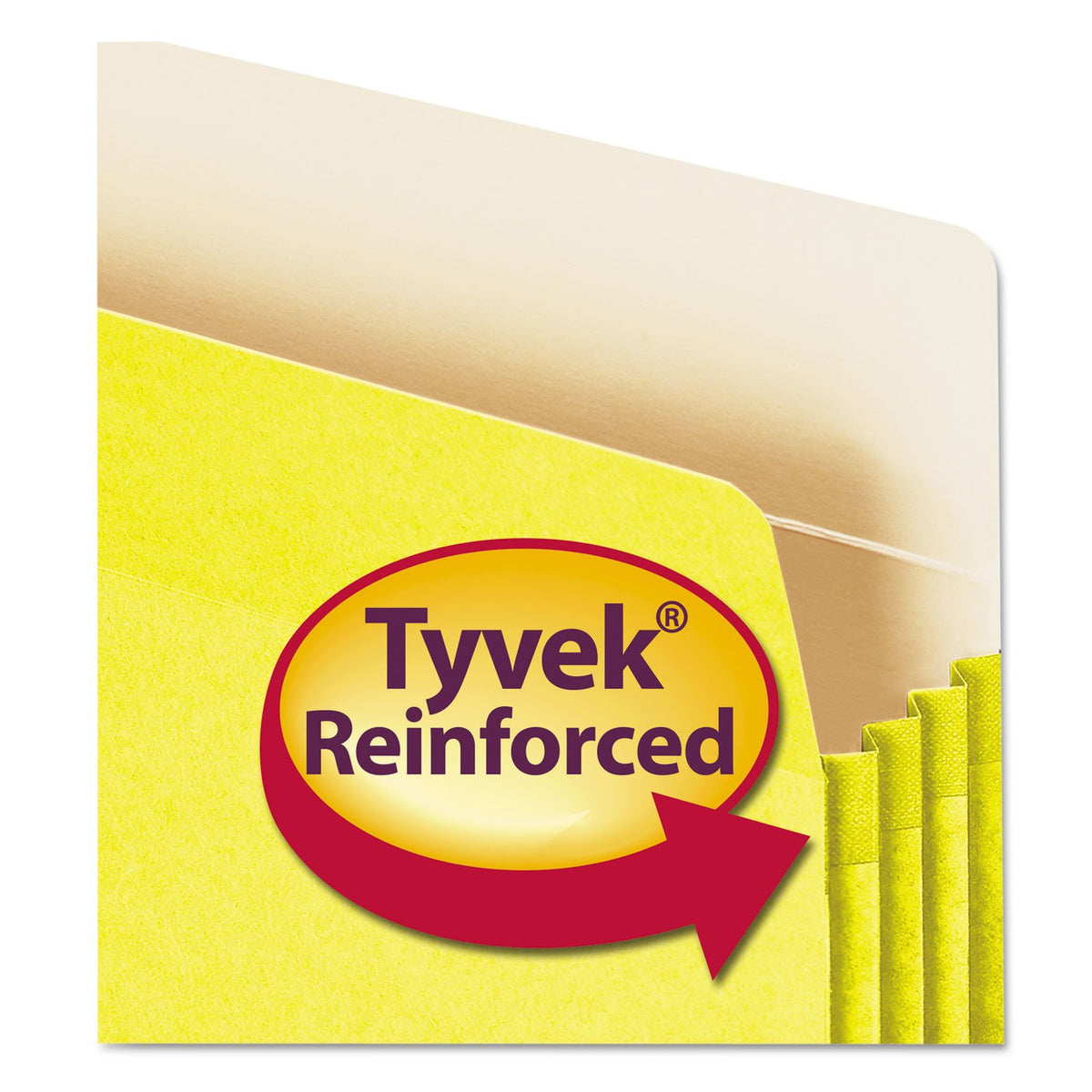 Drop Front Panel Colored File Pockets () by SMEAD – Legal, tyvek, Yellow, Model SMD73233