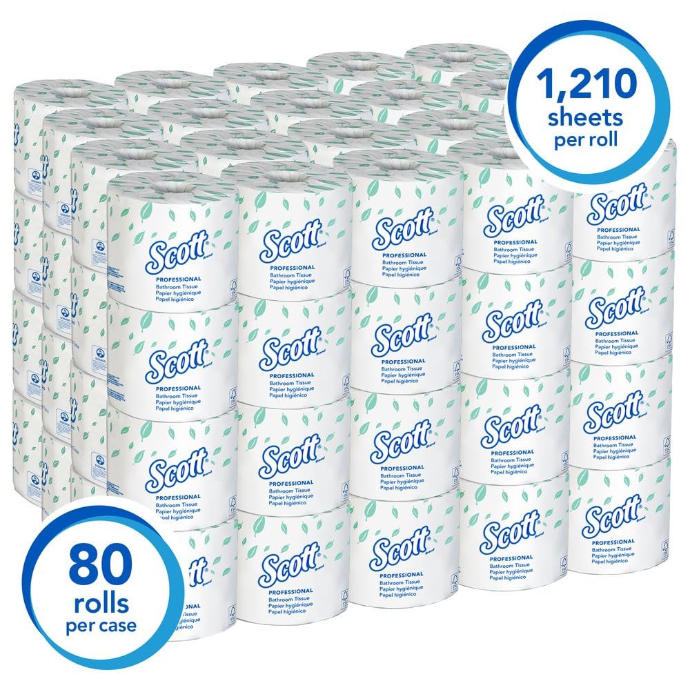 Scott Toilet Paper 80 roll 550 sheet 550 ft. by Kimberly-Clark – 550 Count (Pack of 1), Paper, White, Pack of 80, Model 04460-50
