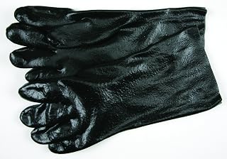 MCR Safety 6300R Single-Dipped PVC Plasticsol Gloves, Large, Black, 1-Pair