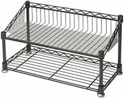 HUBERT 2 Tier Merchandising Rack Rectangular Grey Colored Steel - 18" L x 18" D x 10 1/4 H