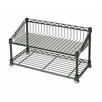 2 Tier Merchandising Rack Rectangular Grey Colored Steel - 18" L x 18" D x 10 1/4 H by HUBERT – Steel, Flint, Model 430UR