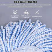 This Spin Mop Bucket with Wringer Set for Home - Mop Bucket System for Floor Cleaning - Detachable Splash Guard Spin Basket - Extendable Telescopic Handle - Extra 5PC Mop Heads by