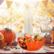 Awleynz Pumpkin Candy Bowl, Plastic Serving Dish, Orange