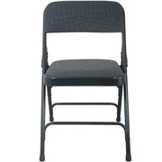 Advantage Padded Metal Folding Chair 1 Seat by Flash Furniture – 30 x 18.5 x 20, Fabric, Foam, Steel, Black Fabric/Black Frame, Model DPI903F-BLKBLK