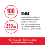 DMAE Supplement for Concentration by Force Factor – 100 Count (Pack of 1), Dmae, Model FFS-01282-FG