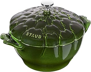 STAUB Cast Iron 3-qt Artichoke Cocotte - Basil, Made in France