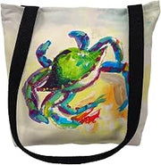 Betsy Drake TY267S 13 x 13 in. Teal Crab Small Tote Bag