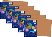 Prang Construction Paper, Brown, 12" x 18", 50 Sheets Per Pack, 5 Packs
