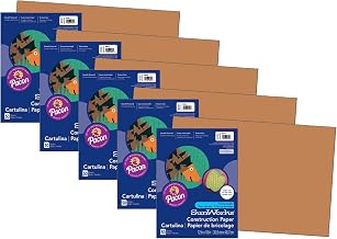 Prang Construction Paper, Brown, 12" x 18", 50 Sheets Per Pack, 5 Packs