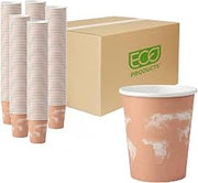 ECO PRODUCTS World Art Disposable Coffee Cups, Paper Cups, 8 oz, 1000 Pack