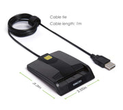 smart Card Reader DOD Military USB Common Access CAC Card Reader by saicoo – 42.3 x 2.55 Inch, Type A, Model FBA_S0201B-SSM