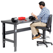 Adjustable Height Workbench C-Channel Leg by Global Industrial – 36"L x 72"W x 3"H, Steel, Black, Model 183155BK