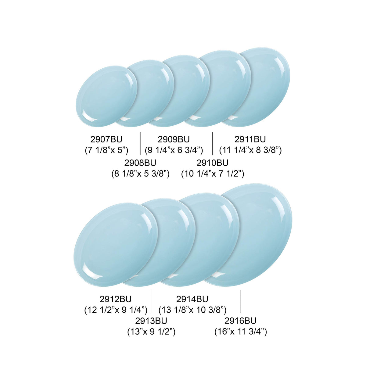 Blue Jade melamine dinnerware collection 13" x 9 1/2" platter by Thunder Group – Large, Melamine, Light Blue, Model 2913