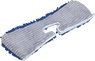Quickie 720784M6 Flip & Shine Microfiber Floor Mop Refill, 18-Inch, Blue/Gray