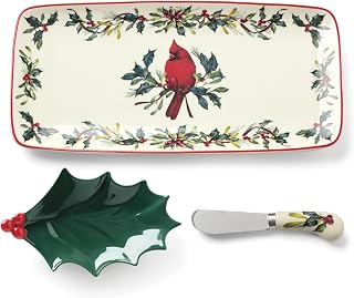 Lenox 899170 Winter Greetings 3-Piece Tray and Spreader Set
