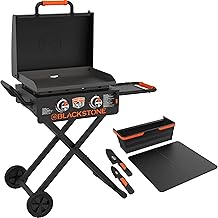 22 Inch Griddle - Portable Blackstone Omnivore Grill with Flexfold Legs, Includes Accessories, Seasoning, and Griddle Gloves
