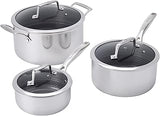 HENCKELS Paradigm Stainless Steel 6 pc Cookware Set, Tri-Ply Ceramic Nonstick Cookware with Dutch Oven, Non Toxic Induction Cookware Set, Metal-Utensil & Dishwasher Safe