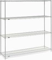 Nexel Chrome Wire Shelving, 72" W X 24" D x 74" H