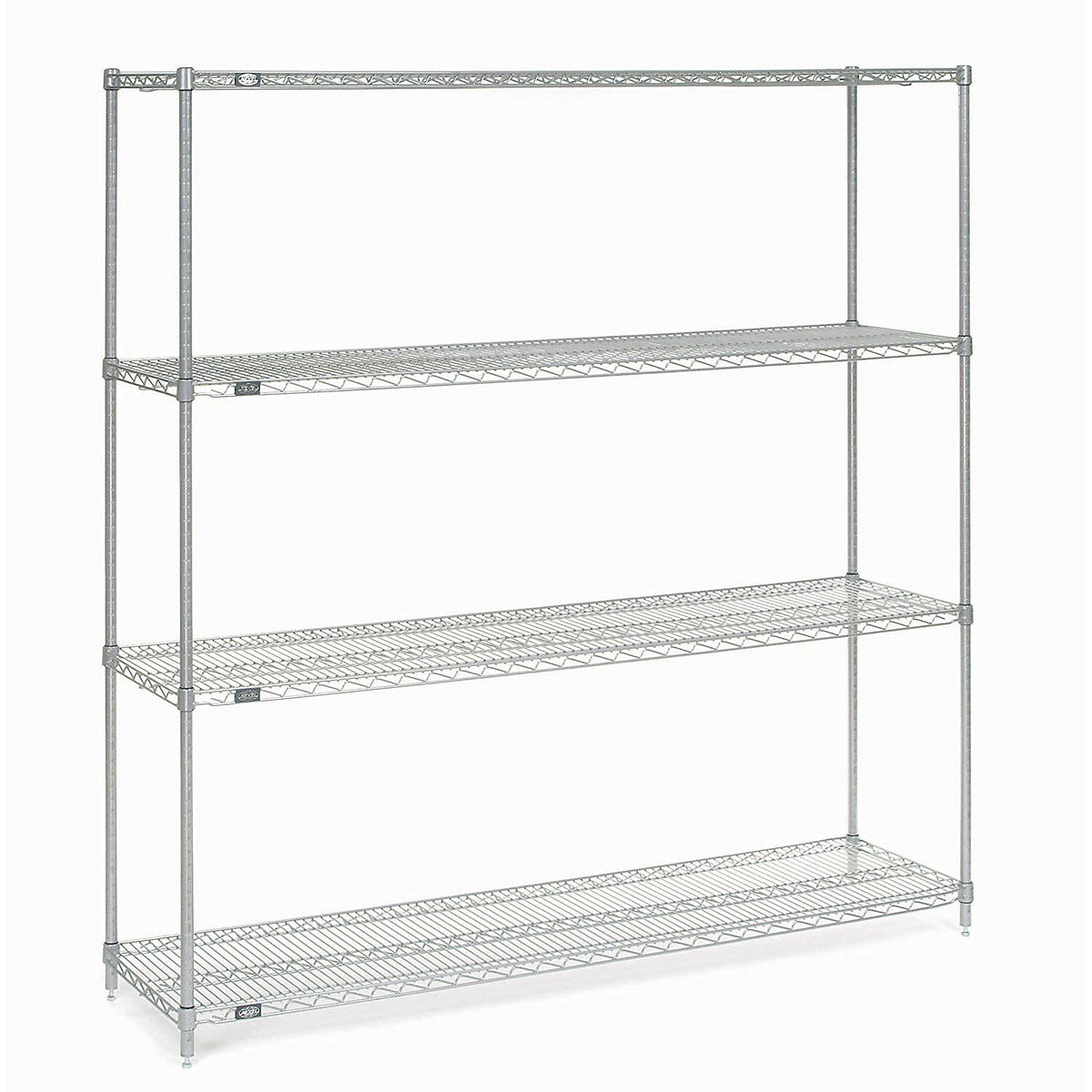 Chrome Wire Shelving by Nexel – 72" W x 24" D x 86" H, Alloy Steel, Chrome, Model 188454