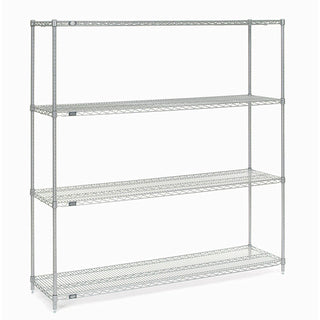 Chrome Wire Shelving by Nexel – 72" W x 18" D x 74" H, Alloy Steel, Chrome, Model 188426