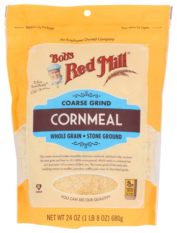 Coarse Grind Cornmeal by Bob's Red Mill – 24 Ounce (Pack of 1), Off white to yellow, varying in small granular pieces, Model 0039978033062