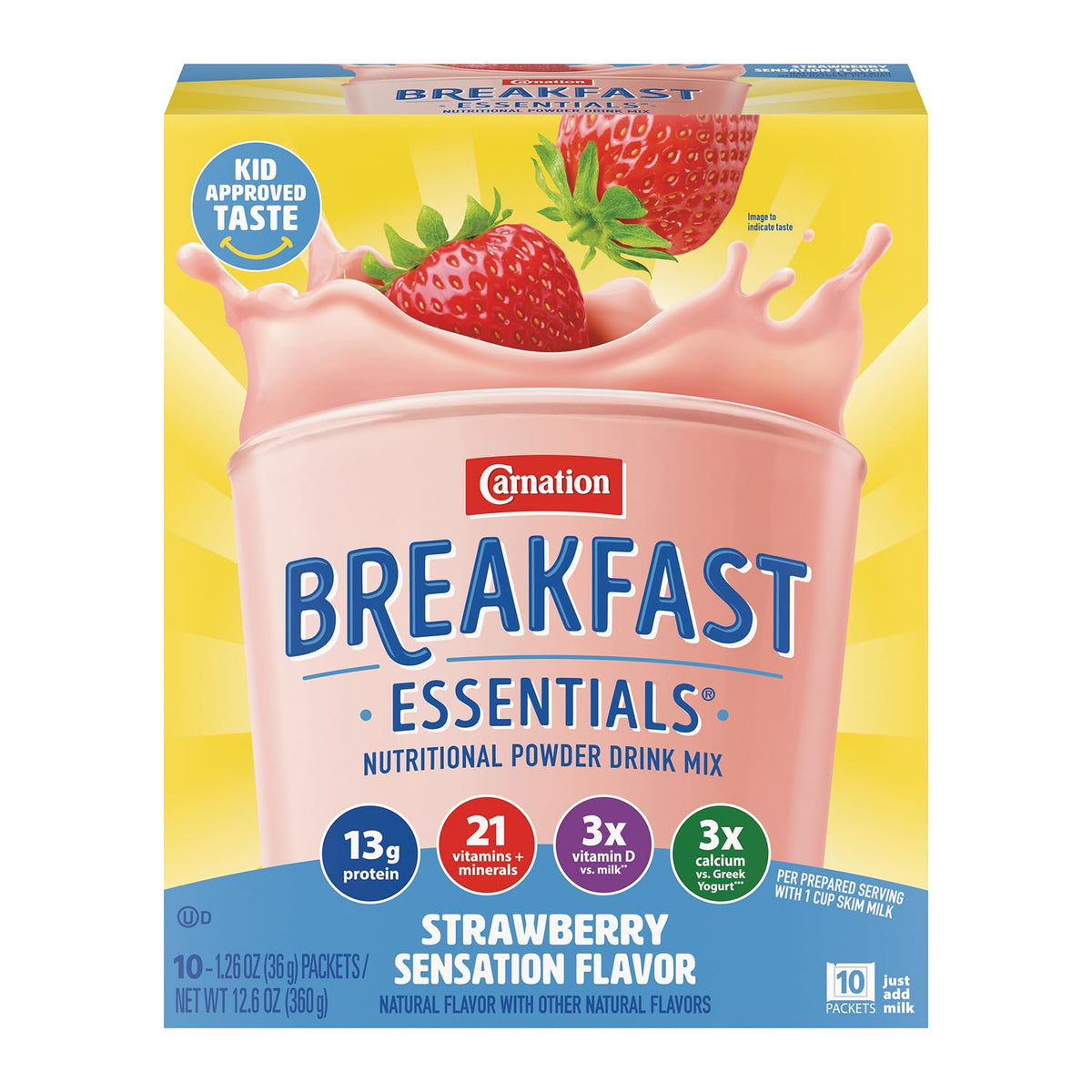 Carnation Breakfast Essentials Strawberry Sensation / 1.26 Ounce (Pack of 60) / 6 Chocolate Drink Mixes