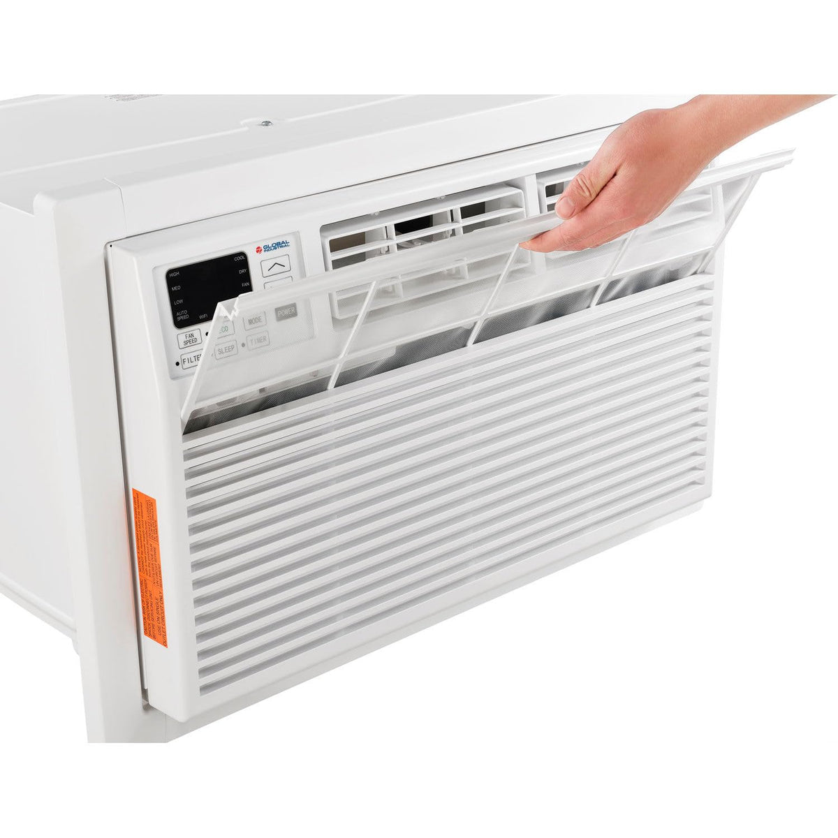 12,000 BTU Through The Wall Air Conditioner, Cool with Heat, 208/230V by Global Industrial – 20.25"L x 24.19"W x 14.5"H, 1.0 tons, White, Model TTW-12ERA2/J5U