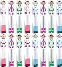 Junkin 32 Pcs Classic Spaceman Writing Spacers Spacing Tool for Students | Handwriting Practice Aid Helps Children Learn Proper Word Placement, Classroom Management Supply, Reading Tool, 4 Colors