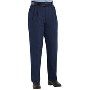 Women's Pleated Twill Slacks by Red Kap – Polyester, Navy, Model PT39NV 08 28