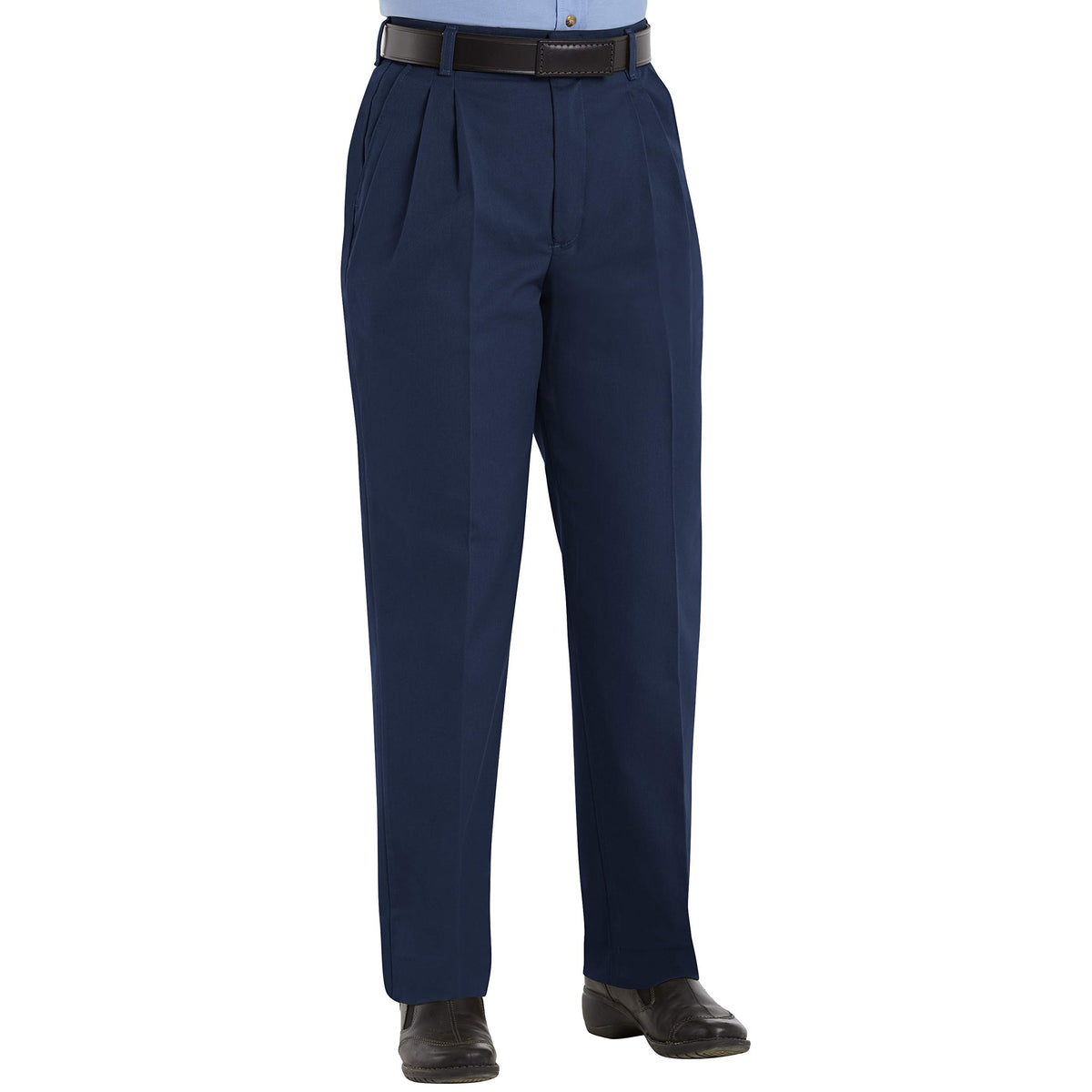 Women's Pleated Twill Slacks by Red Kap – Polyester, Navy, Model PT39NV 08 28