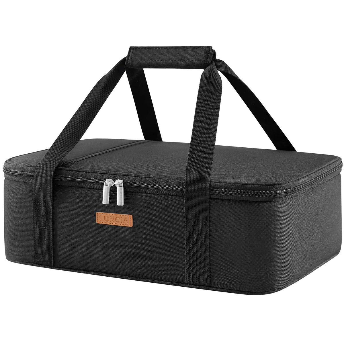 Luncia Insulated Casserole Carrier, 15.7 x 11.4 x 4.7 Inch, Black