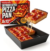 8x10 Detroit Style Pizza Pan by Stock Your Home – 10x8 inches, 111.0 ounces, Aluminum, Black