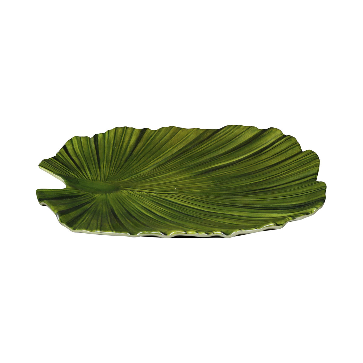 Medium Palm Leaf Plate by Elite Global Solutions – 11", Melamine, Design Green, Pack of 6, Model D1110PL-DG