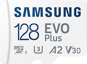EVO Plus 128GB microSDXC Memory Card + SD Adaptor, Up to 160MB/s | UHS-I, C10, U3, V10, A3, Upgrade microSD Storage for Phones, Tablets, Gaming Consoles, DSLR Cameras, PCs (MB-MC128SA/AM)