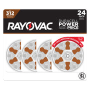 Size 312 Hearing Aid Batteries (24 Pack) by Rayovac – Standard, Multicolor, Pack of 24, Model E304137000
