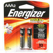 Max Alkaline Batteries AAA 2 Each by Energizer – Model EVEE92BP2