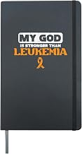 My God Is Stronger Than Leukemia Awareness Ribbon Christian Hardcover Journal, Black