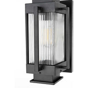 Harlan One Light Outdoor Wall Sconce Black by Lighting Design – Iron, Black