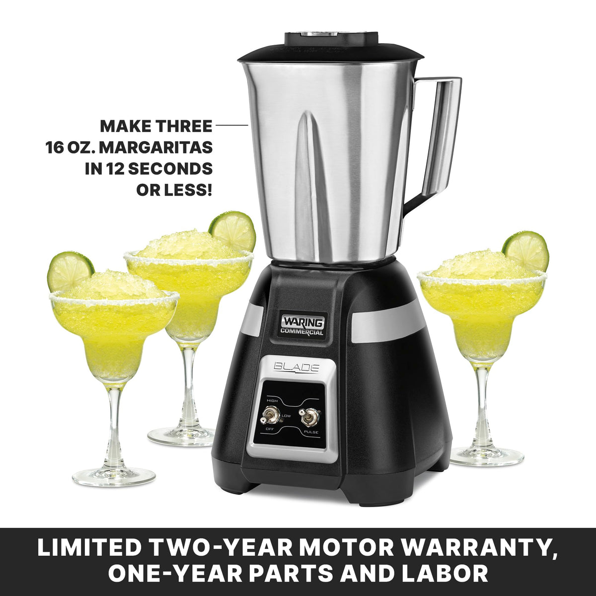 Waring Toggle Switch | Stainless Jar / 48 oz / Black Countertop Blenders