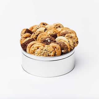 Christie Cookie Co. Christie Cookies Assorted Variety Pack, Greatest Hits, 33 Gourmet Cookies & Brownies, Silver Tin