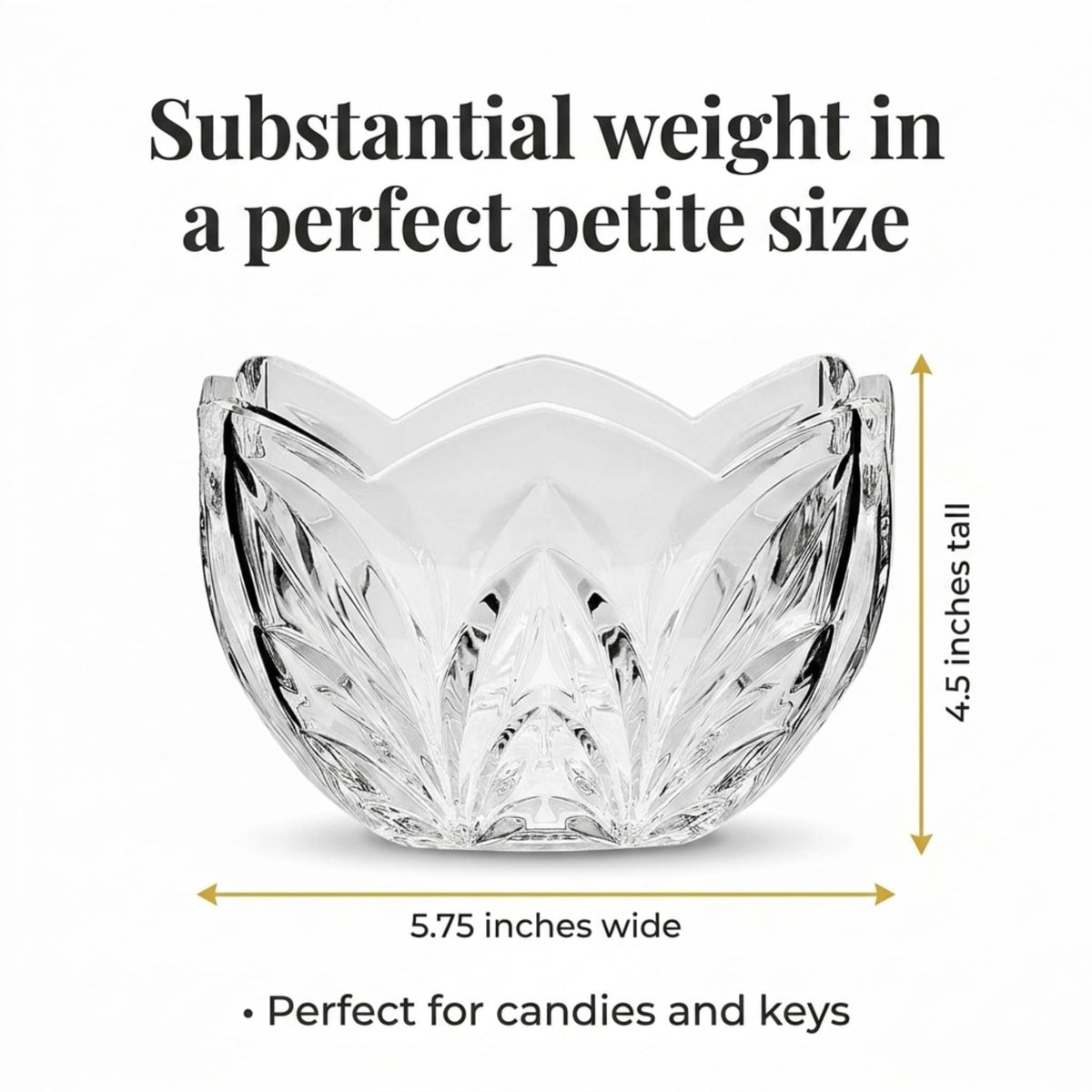 Godinger Shannon Crystal Square Bowl, Clear Glass, 5.5 Inch