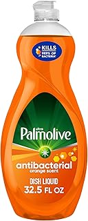 Palmolive Ultra Concentrated Antibacterial Liquid Dish Soap, Orange Scent, 32.5 Fluid Ounce