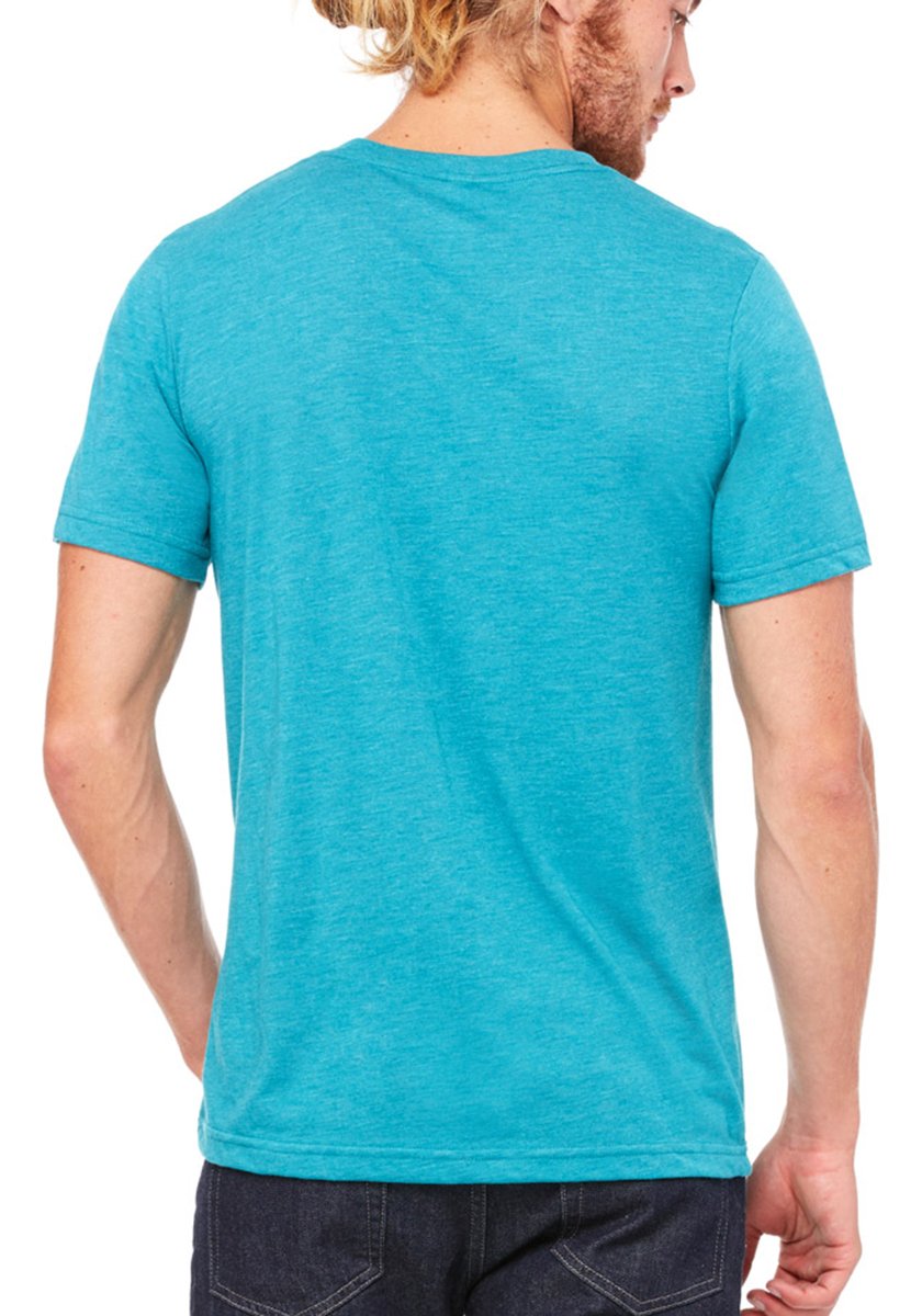 Canvas C3415 Unisex Triblend Short-Sleeve V-Neck Tee - Teal TriBlend44; Large by Bella + Canvas – Rayon, Teal Triblend