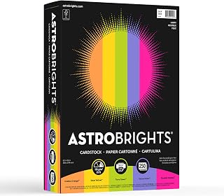 Neenah Astrobrights® Color Card Stock, Happy Assortment, Letter (8.5" x 11"), 65 Lb, Pack Of 250