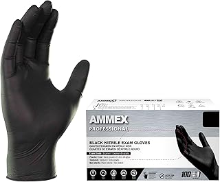AMMEX Black 3 mil Nitrile Disposable Gloves Latex Free Non Sterile Medical