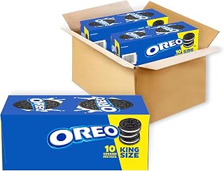 Oreo Chocolate Sandwich Cookies, King Size, 20 Snack Packs (2 Boxes, 10 Cookies Per Pack)